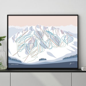 MAMMOTH MOUNTAIN, California. Snow Resort Ski Trail Map Wall Art Print. Por Bridget Hall Design. Envío Gratis