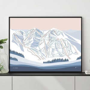 VAIL, Colorado. Impression d'art mural carte des pistes de ski de montagne. Par Bridget Hall Design. Livraison gratuite