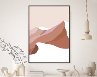 SUMMIT 3. Modern Mountain Art Print. FREE SHIPPING. Bridget Hall Design