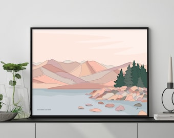 サンドハーバー・レイク・タホのプリント：ネバダ州の山の風景画