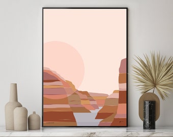Grand Canyon Art Print: Minimalist National Park Travel Poster