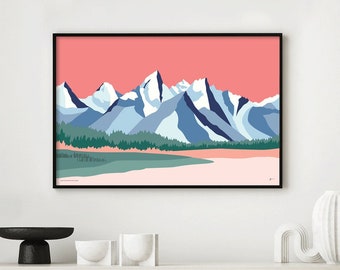 Grand Teton National Park Print: Modern Mountain Art, Jackson Hole Wyoming