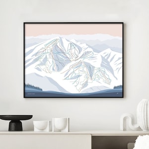 BEAVER CREEK Colorado. Impression d'art mural carte des pistes de ski de montagne moderne. Par Bridget Hall Design. Livraison gratuite
