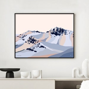 Jackson Hole Cody Peak View. Modern Mountain Art Print Ski Poster. FREE SHIPPING. Bridget Hall Design