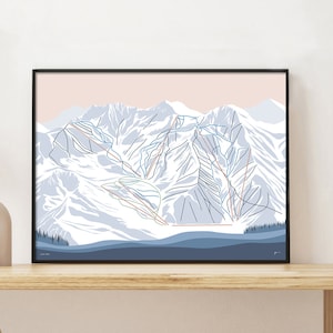 ALTA, UTAH. Mountain Ski Trail Map Wall Art Print. By Bridget Hall Design. Free Shipping