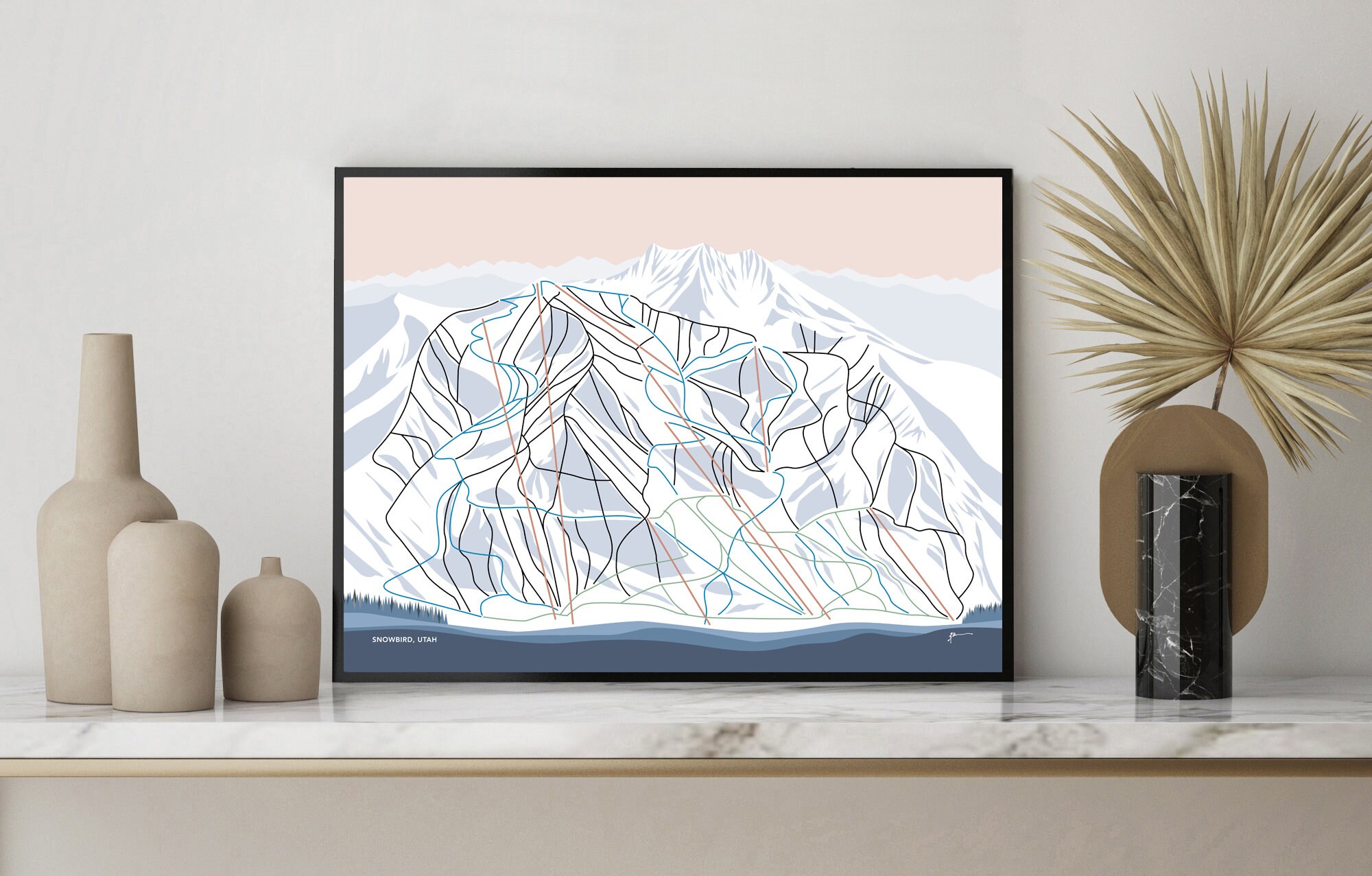 Snowbird Map.pdf Snowbird Utah Ski Trail Map Art Print - Etsy