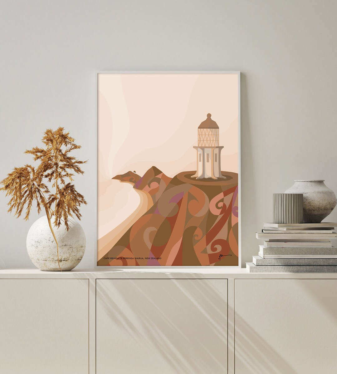 CAPE REINGA Te Rerenga Wairua, New Zealand Maori Art Print. Bridget ...