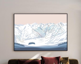 LOVELAND, Colorado Ski Trail Map Art Print