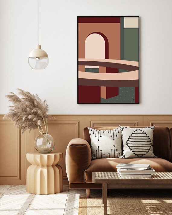 Mid century living room art or a dorm room print. Mid Century Printable Art Abstract arches for the modern nursery or your own bedroom