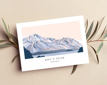 ROY'S PEAK, Wānaka, New Zealand Greeting Card (white border)