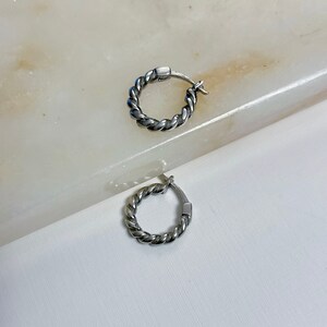 Chunky Hoop Earrings, 925 Sterling Silver Hoops,Thick Statement Earrings, Medium Hoop Earrings, Vintage Hoops, Gift For Her