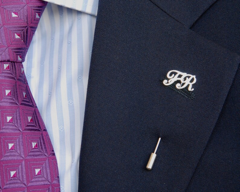 Personalized Initial Lapel Pin Personalized Name Pin Suit Etsy