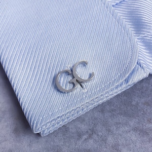 Gemelos con Nombre Personalizados, Personalízalos con Tu Letra, Iniciales Plata de Ley 925, Gemelos de Oro, Gemelos para hombre, Regalo para hombre