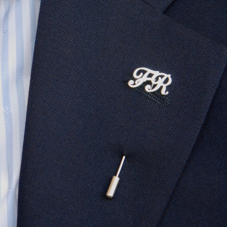 Personalized Initial Lapel Pin Personalized Name Pin Suit Etsy