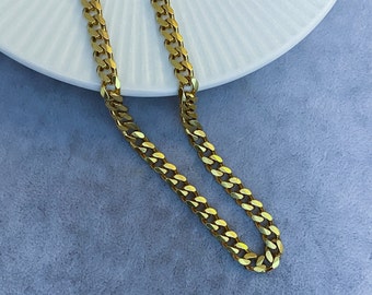 925 Sterling Silver Cuban Link Chain Necklace, 925 Sterling Silver Chain Optional Gold or Rhodium Plated