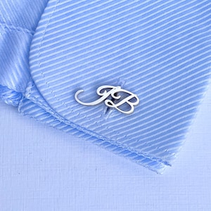 Boutons de manchette prénom signature, personnalisez-le avec votre lettre, initiales Argent sterling 925, Boutons de manchette en or, Boutons de manchette pour homme, Cadeau pour homme