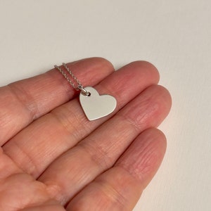 Heart Silver Pendant Necklace, SimpleNecklace, Layering Necklace, Friendship Necklace