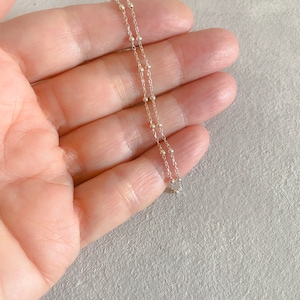 925 Sterling Silver satellite  Chain Necklace, 925 Sterling Silver Chain Optional Gold or Rhodium Plated