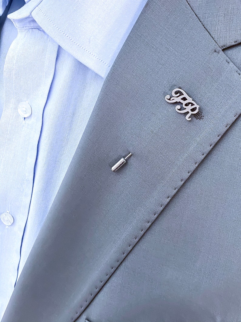 Personalized Initial Lapel Pin Personalized Name Pin Suit Etsy