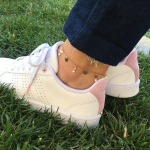 Pearl Ankle bracelet, dainty rose gold, tiny anklet, simple rose Gold Anklet, Summer, Beach, Bar Anklet
