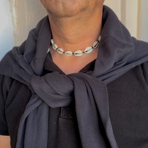 Handmade Cowrie Shell Choker: Evil Eye Boho Necklace
