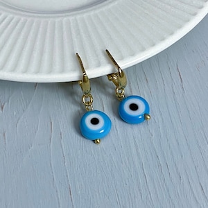 Dangle Evil Eye Earrings, 925 Sterling Silver Earring Hanger