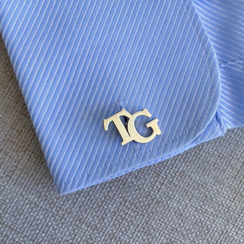 Custom Initials Cufflinks Personalized Wedding Cufflinks Etsy