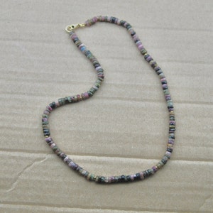 Tourmaline Gemstones Necklace, Genuine Silver Closure Gemstone Jewelry, Gemstone Stacking Necklace, Unisex Gemstone Silver Necklace