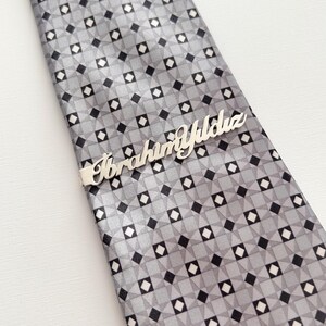 Alfiler de corbata con monograma, barra de corbata con letras personalizada, regalo para hombre, alfiler de corbata para padrinos de boda, plata de ley 925
