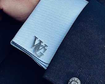 Personliga manschettknappar i sterlingsilver: Bröllopsdatum för marskalken