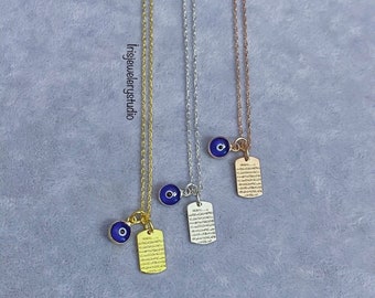 Collar con colgante Ayatul Kursi de plata de ley: joyería musulmana del Corán