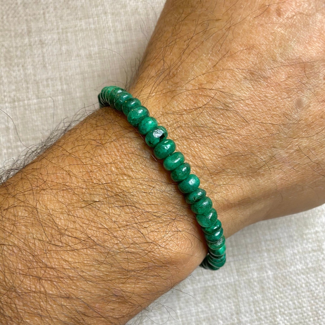 Raw Emerald Jewelry, Raw Emerald Bracelet, Genuine Gemstone, Emerald ...