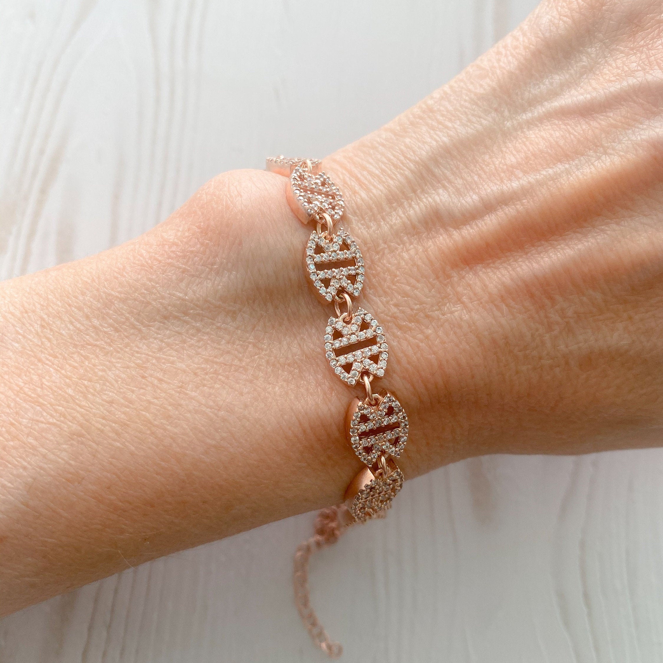 Rose gold diamond ankle bracelet Clearance