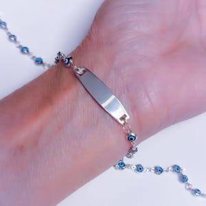 Evil eye  Monogram Name  Bracelet, Evil Eye, Name Plate Bracelet, Engraved Bracelet, Personalized Letter Initial Bracelet, Custom Bracelet