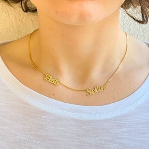 Sterling Silver Multiple Name Necklace: Personalized Curb Chain Gift