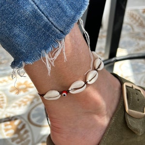 Cowrie Shell Anklets, Mermaid Ankle Bracelet, Nautical, Natural Shell Anklets, Beach Anklets image 1