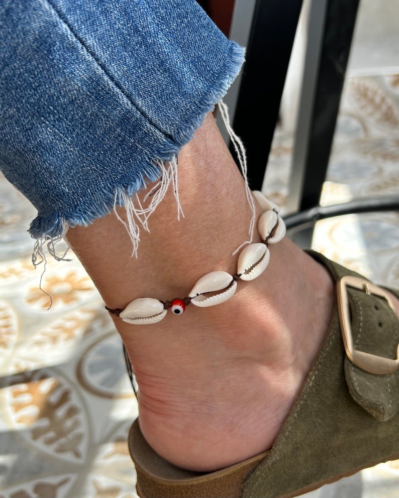 Cowrie Shell Anklets, Mermaid Ankle Bracelet, Nautical, Natural Shell Anklets, Beach Anklets image 1