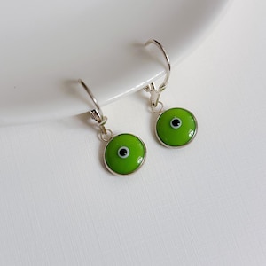 Dangle Evil Eye Earrings, 925 Sterling Silver Earring Hanger, Evil Eye Earrings