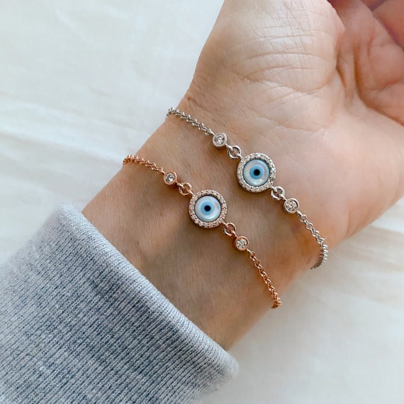 Mother of pearl evil eye bracelet deals