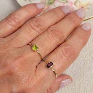 Pu&ograve; includere: Due anelli d'oro con pietre preziose. Un anello ha una pietra preziosa ovale verde, e l'altro anello ha una pietra preziosa ovale viola.