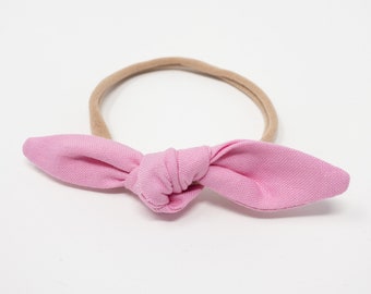 Knot bow headband baby, Knot Headband, Baby knot bow, Pink Baby Knot Bow, Toddler Hair Clip, Nylon Elastic Headband, Pink Knot Bow, Hair Bow