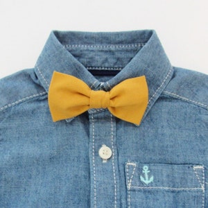 Baby Bow Tie, Yellow Bow Tie, Mustard Bow Tie, Adult Bow Tie, Wedding Bow Tie, Mustard Yellow Bow Tie, Bow Tie with Clip, Brody Bow Tie image 1