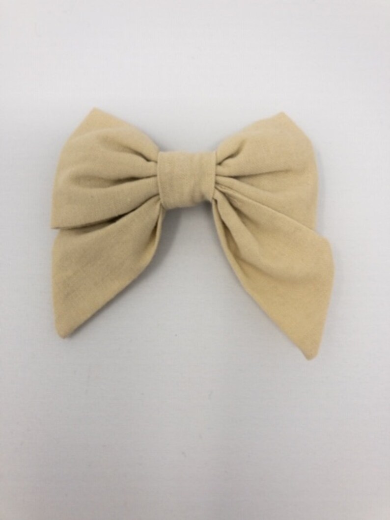 Sailor Bow, Beige Bow, Beige Baby Bow, Beige Baby Girl Bow, Tan Baby Bow, Tan Bow, Tan Baby Girl Bow, Neutral Baby Bow, Neutral Bow, image 4