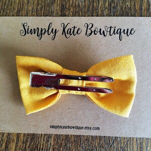 Baby Bow Tie, Yellow Bow Tie, Mustard Bow Tie, Adult Bow Tie, Wedding Bow Tie, Mustard Yellow Bow Tie, Bow Tie with Clip, Brody Bow Tie image 3
