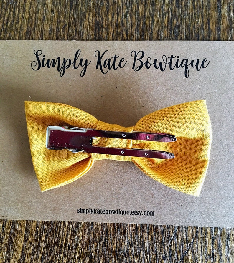 Baby Bow Tie, Yellow Bow Tie, Mustard Bow Tie, Adult Bow Tie, Wedding Bow Tie, Mustard Yellow Bow Tie, Bow Tie with Clip, Brody Bow Tie image 3