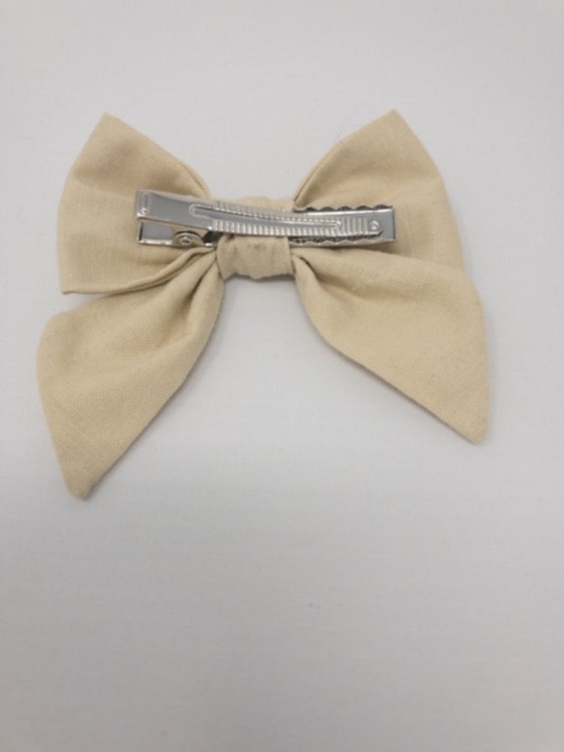 Sailor Bow, Beige Bow, Beige Baby Bow, Beige Baby Girl Bow, Tan Baby Bow, Tan Bow, Tan Baby Girl Bow, Neutral Baby Bow, Neutral Bow, image 5
