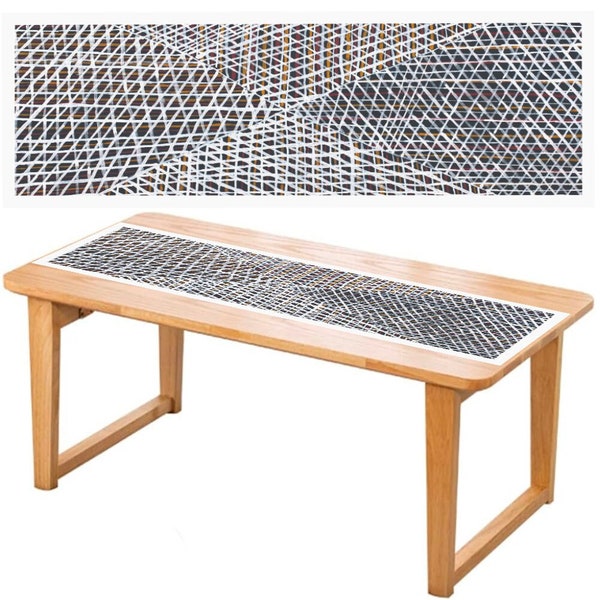 Aboriginal Table Runner - 150x45cm - Cotton - Mary Napangardi Brown - Australia, Indigenous, Souvenir, Gift, Table Cloth, Aboriginal Art