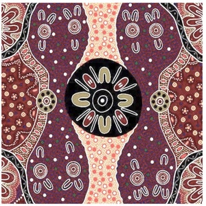 Aboriginal Fabric, Material - Cotton - Australian - Women&#39;s Business Charcoal - Indigenous - Choose your size