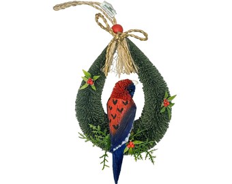 Christmas Door Hanger, Wall Hanger, Ornament - Australian Bird - Crimson Rosella