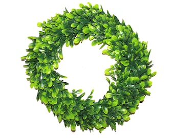 36cm, 14" Christmas Wreath, Door Hanger - Boxwood, Artificial, DIY Decor, Indoor, DIY Craft, Project, Green Wreath